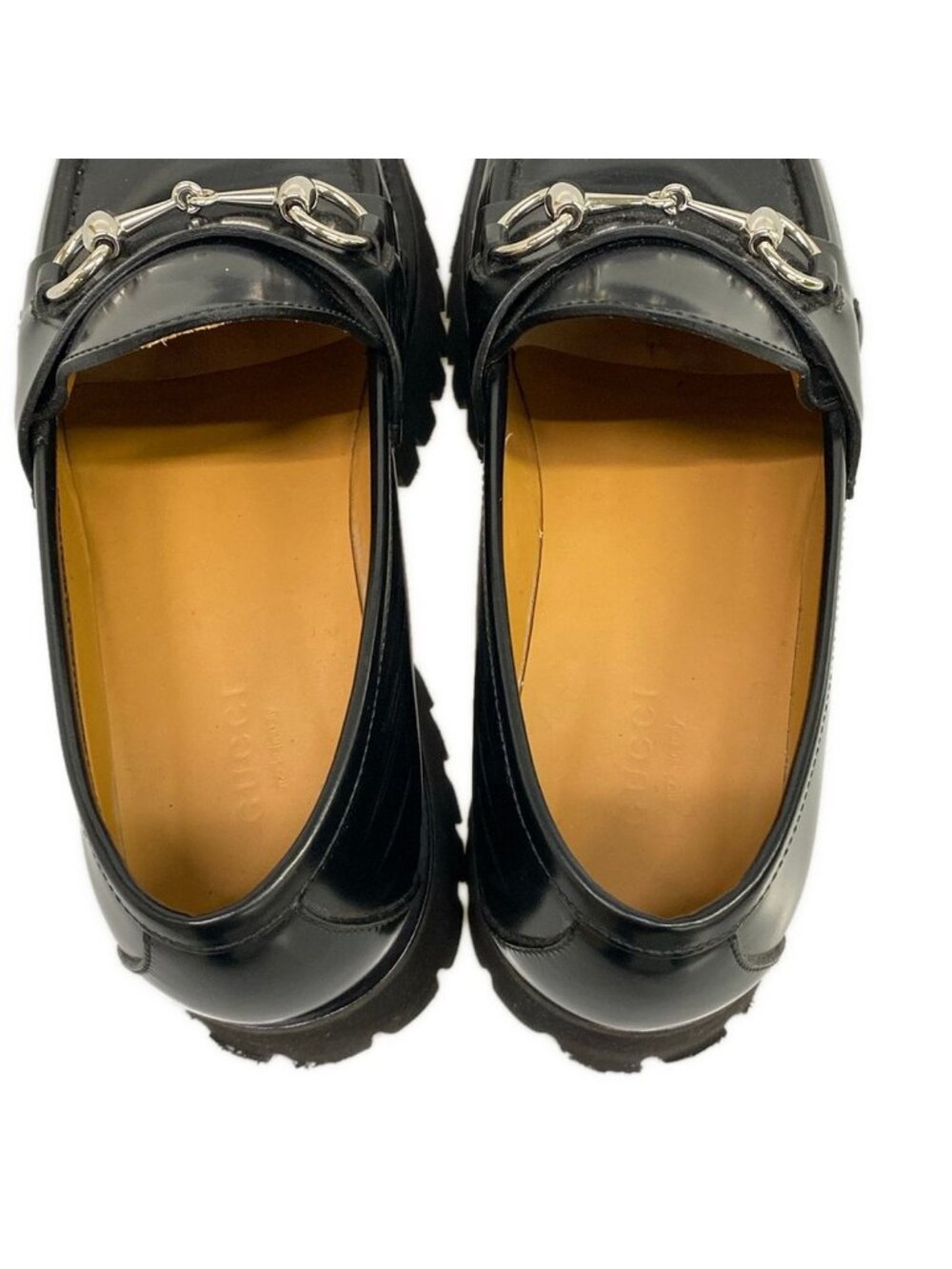 Gucci Loafers 38 Horsebit Black Thick Sole Leather - Picture 7 of 14